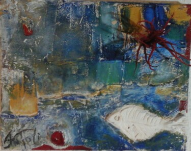 Pintura titulada "Fósiles marinos 009" por Tete Antoli, Obra de arte original, Oleo