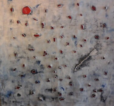 Pintura titulada "Fondo del mar fosil…" por Tete Antoli, Obra de arte original, Collages