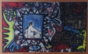 Картина под названием "Mujer mirando las e…" - Tete Antoli, Подлинное произведение искусства, Рисунок распылителем краски Ус…