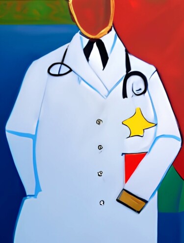 Painting titled "Doctor" by Tete Antoli, Original Artwork, Acrylic Mounted on Wood Stretcher frame