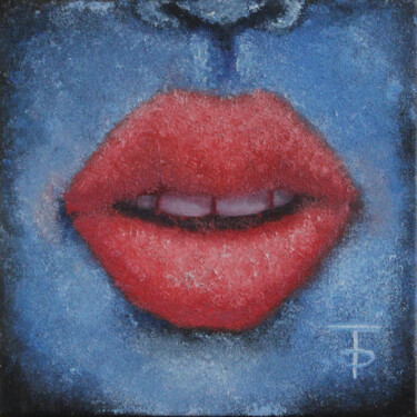 「Kiss in the dark」というタイトルの絵画 Tetiana Bogdanovaによって, オリジナルのアートワーク, オイル ウッドストレッチャーフレームにマウント