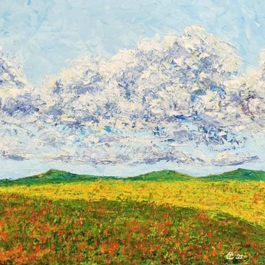 Painting titled "" Field "" by Tetiana Chubukova, Original Artwork, Oil