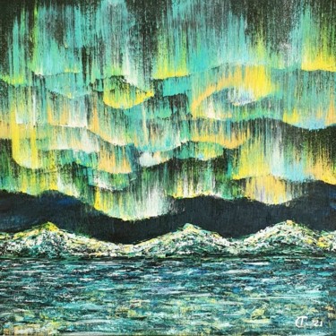Painting titled "" Northern lights #…" by Tetiana Chubukova, Original Artwork, Oil
