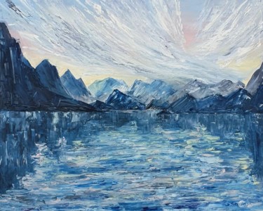 Painting titled "" Mountains "" by Tetiana Chubukova, Original Artwork, Oil