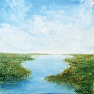Painting titled "" Lake 1 "" by Tetiana Chubukova, Original Artwork, Oil