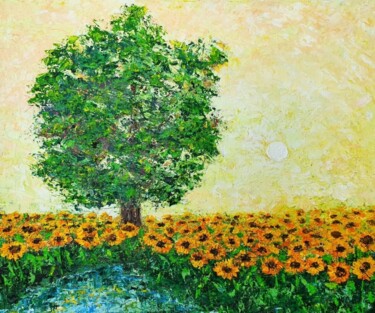 Painting titled "" Sun flower "" by Tetiana Chubukova, Original Artwork, Oil