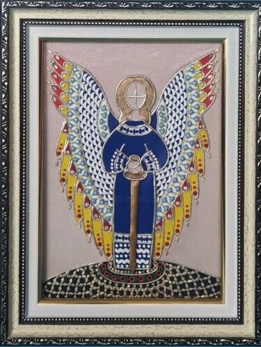 Pintura titulada "Ангел -Хранитель" por Tetiana Fursa, Obra de arte original, Cuero