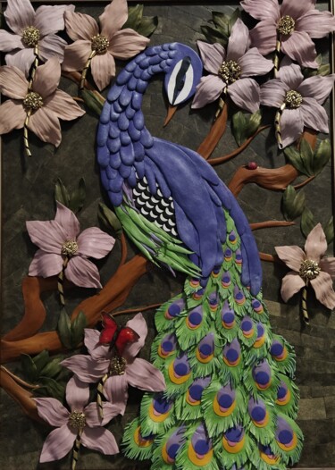 Peinture intitulée "Птица" par Tetiana Fursa, Œuvre d'art originale, Cuir