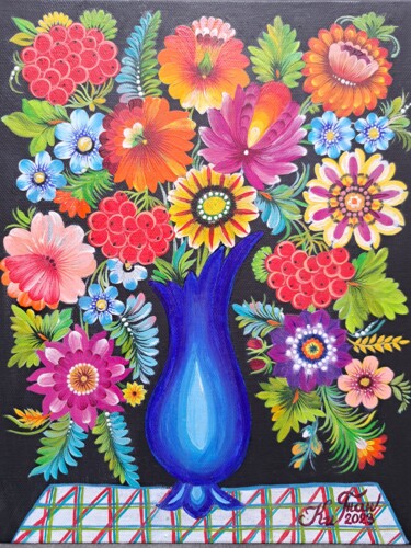 Painting titled "Morning bouquet" by Tetiana Kiiashko, Original Artwork, Acrylic
