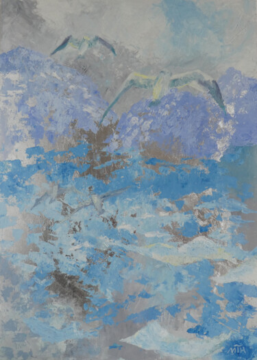 Pittura intitolato "Seagulls" da Tetiana Kosenko, Opera d'arte originale, Olio