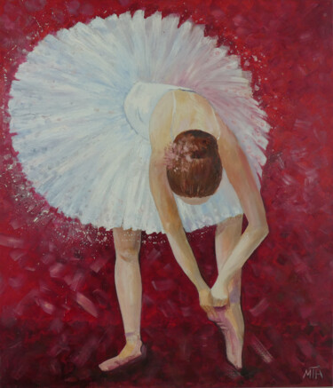Painting titled "Ballerina" by Tetiana Kosenko, Original Artwork, Oil Mounted on Wood Stretcher frame