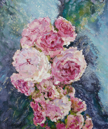 Картина под названием "Твои розы" - Tetiana Lukianchenko, Подлинное произведение искусства, Акрил