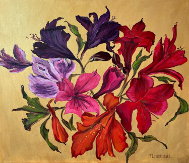 Ζωγραφική με τίτλο "Flowers secret" από Tetiana Lukianchenko, Αυθεντικά έργα τέχνης, Ακρυλικό