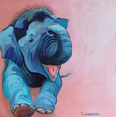 Картина под названием "Blue elephant" - Tetiana Lukianchenko, Подлинное произведение искусства, Акрил