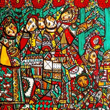 Pintura intitulada "Holidays" por Tetiana Osadchuk, Obras de arte originais, Acrílico Montado em Cartão