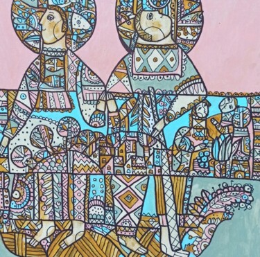 绘画 标题为“Life” 由Tetiana Osadchuk, 原创艺术品, 丙烯 安装在纸板上