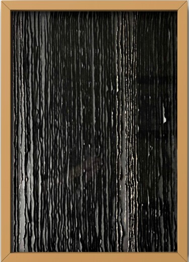 Collagen mit dem Titel "Black paper collage" von Tetiana Sanzharovska, Original-Kunstwerk, Klebeband