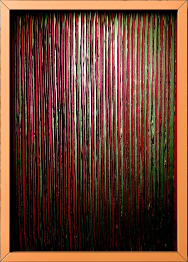 Collages intitulée "Green and red panel" par Tetiana Sanzharovska, Œuvre d'art originale, Ruban adhésif