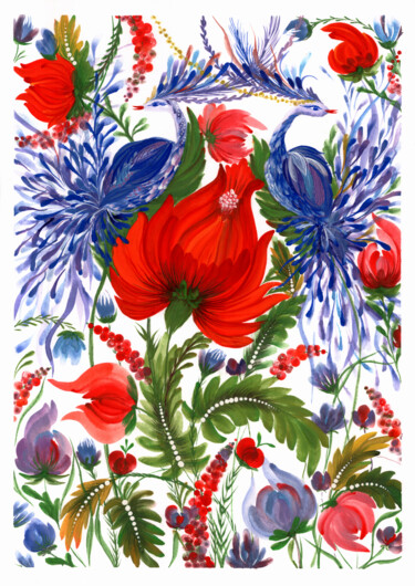 Malarstwo zatytułowany „Passion flower” autorstwa Tetiana Savchenko, Oryginalna praca, Akwarela