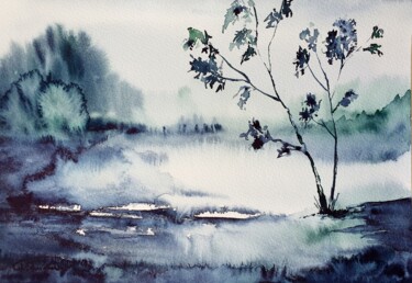 Картина под названием "Couple, River Lands…" - Tetiana Sharanutsa, Подлинное произведение искусства, Акварель