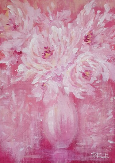 Pintura titulada "Pink Tenderness, Ab…" por Tetiana Sharanutsa, Obra de arte original, Acrílico