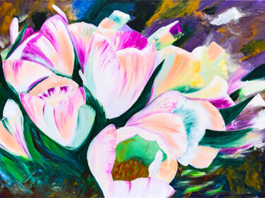 제목이 "Flowers Painting"인 판화 Tetiana Surshko (SurshkoArt)로, 원작, 디지털 인쇄