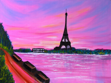 Impressões e gravuras intitulada "Paris skyline art P…" por Tetiana Surshko (SurshkoArt), Obras de arte originais, Impressão…