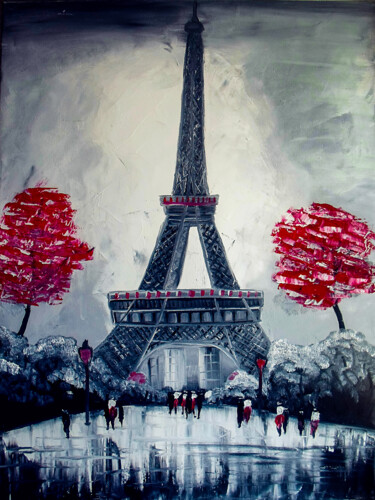 Printmaking titled "Paris tower Painting" by Tetiana Surshko (SurshkoArt), Original Artwork, Digital Print