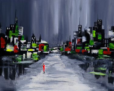 Druckgrafik mit dem Titel "Gray city Painting" von Tetiana Surshko (SurshkoArt), Original-Kunstwerk, Digitaldruck