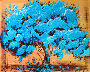 Εκτυπώσεις & Χαρακτικά με τίτλο "Blue tree Painting" από Tetiana Surshko (SurshkoArt), Αυθεντικά έργα τέχνης, Ψηφιακή εκτύπω…