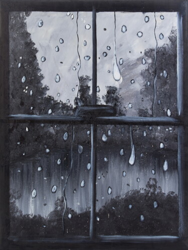 Druckgrafik mit dem Titel "Rain Painting" von Tetiana Surshko (SurshkoArt), Original-Kunstwerk, Digitaldruck