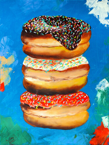 Obrazy i ryciny zatytułowany „Donuts Painting” autorstwa Tetiana Surshko (SurshkoArt), Oryginalna praca, Cyfrowy wydruk