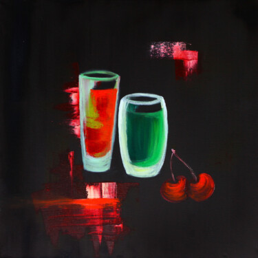 Prenten & gravures getiteld "Negroni drink Paint…" door Tetiana Surshko (SurshkoArt), Origineel Kunstwerk, Digitale afdruk