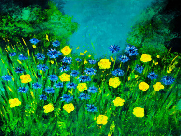Druckgrafik mit dem Titel "Herb garden Painting" von Tetiana Surshko (SurshkoArt), Original-Kunstwerk, Digitaldruck