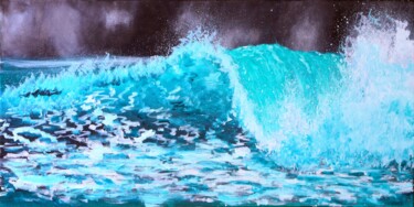 Prenten & gravures getiteld "Night surf Painting" door Tetiana Surshko (SurshkoArt), Origineel Kunstwerk, Digitale afdruk