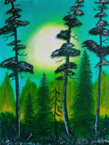 「Mixed forest Painti…」というタイトルの絵画 Tetiana Surshko (SurshkoArt)によって, オリジナルのアートワーク, オイル