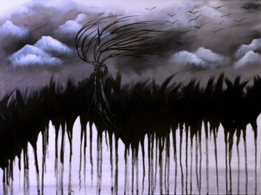 Prenten & gravures getiteld "The Storm Painting" door Tetiana Surshko (SurshkoArt), Origineel Kunstwerk, Digitale afdruk