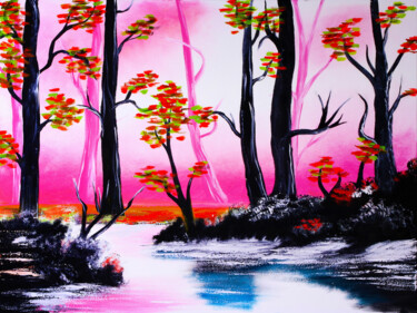 Painting titled "Frozen autumn Paint…" by Tetiana Surshko (SurshkoArt), Original Artwork, Oil