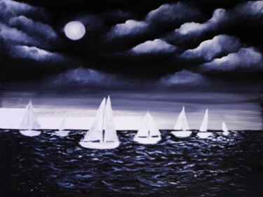 Malerei mit dem Titel "Marine landscape ar…" von Tetiana Surshko (SurshkoArt), Original-Kunstwerk, Öl