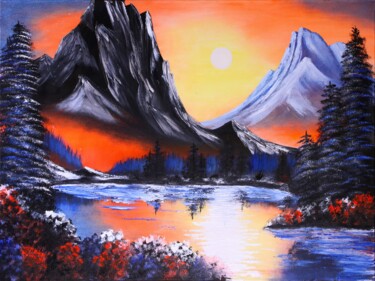 Картина под названием "Colorado mountain a…" - Tetiana Surshko (SurshkoArt), Подлинное произведение искусства, Масло
