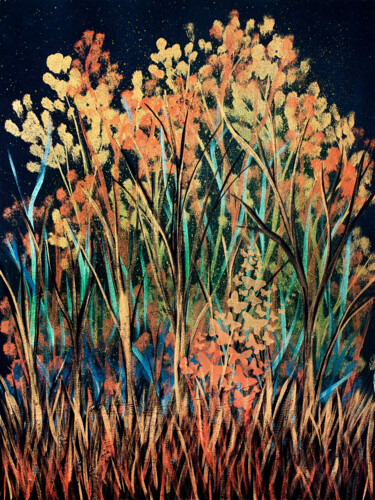 Incisioni, stampe intitolato "Golden forest art P…" da Tetiana Surshko (SurshkoArt), Opera d'arte originale, Stampa digitale