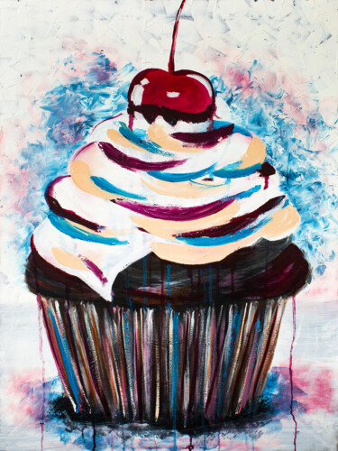 Printmaking titled "Dessert Art Painting" by Tetiana Surshko (SurshkoArt), Original Artwork, Digital Print