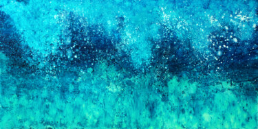Printmaking titled "Abstract Blue Paint…" by Tetiana Surshko (SurshkoArt), Original Artwork, Digital Print