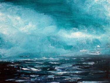 Printmaking titled "Blue abstract sea P…" by Tetiana Surshko (SurshkoArt), Original Artwork, Digital Print