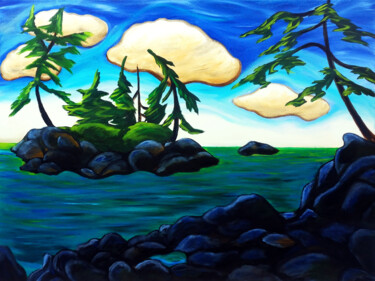 Pintura intitulada "Coastal Painting" por Tetiana Surshko (SurshkoArt), Obras de arte originais, Óleo