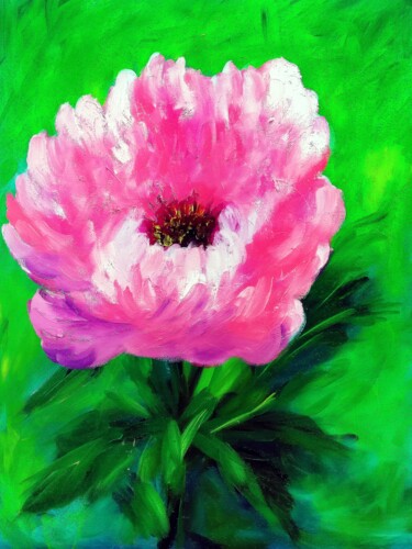 Картина под названием "Pink roses painting…" - Tetiana Surshko (SurshkoArt), Подлинное произведение искусства, Масло