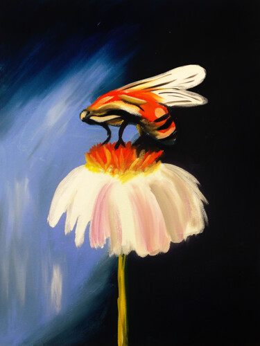 「Honey Bee Art Paint…」というタイトルの絵画 Tetiana Surshko (SurshkoArt)によって, オリジナルのアートワーク, オイル