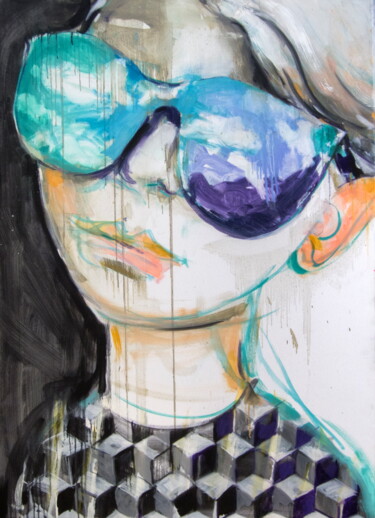 Peinture intitulée "Таny's glasses" par Tetiana Tarasenko, Œuvre d'art originale, Acrylique