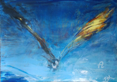 Painting titled "Bird of victory" by Tetiana Tarasenko, Original Artwork, Oil