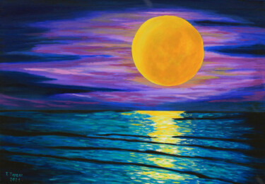 Pittura intitolato "A Moon Path" da Tetiana Teresh, Opera d'arte originale, Acrilico